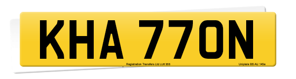 Registration number KHA 770N